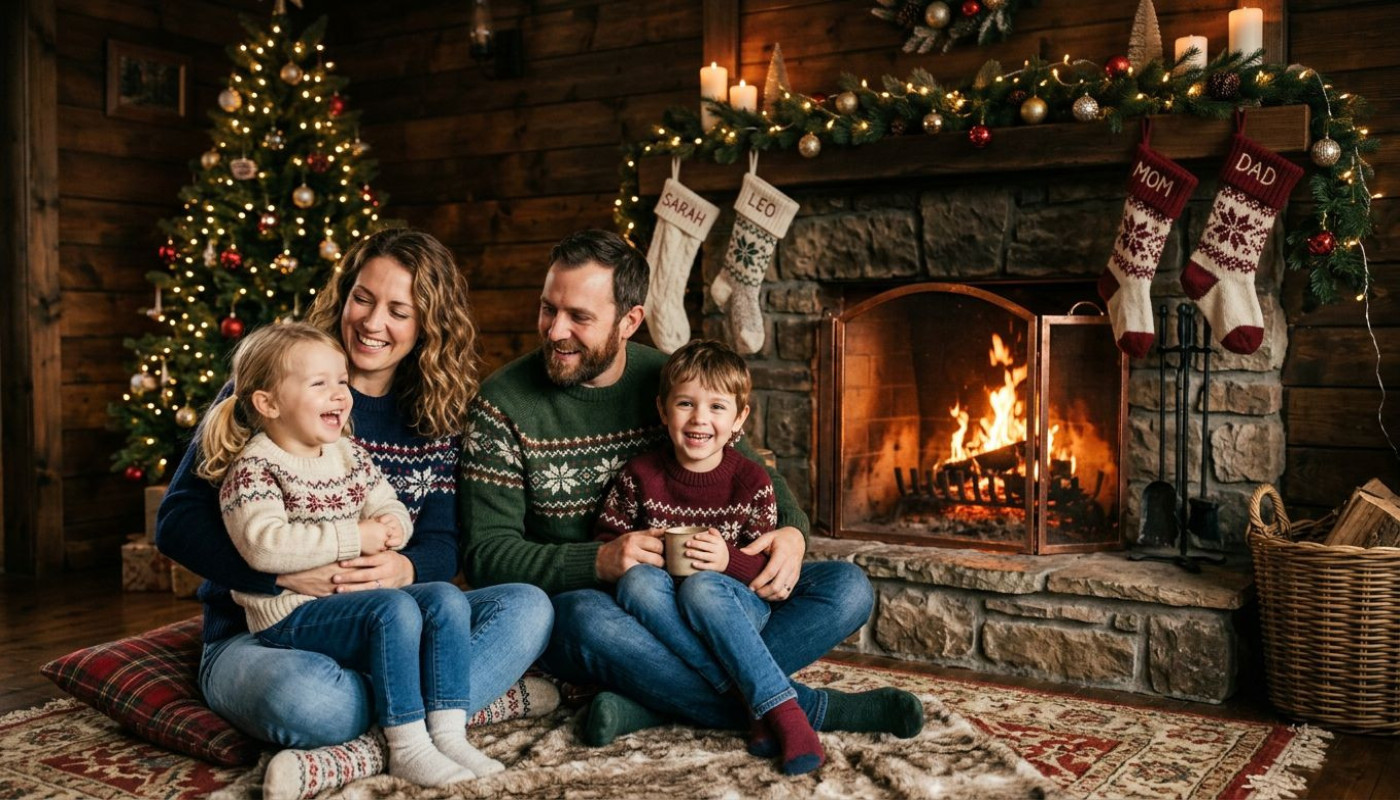 Noël au coin du feu : le boom des ensembles douillets en famille